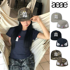 AEAE Logo Baseball Cap | Korean Streetwear Camo Cotton Snapback Hat
