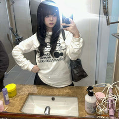 AEAE Vintage Logo Oversized Sweatshirt – Black Minimal Streetwear Graphic Pullover