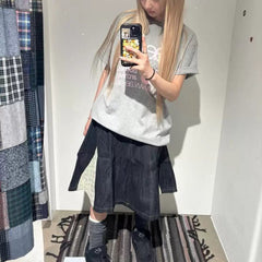 AEAE Korean Streetwear Graphic Oversized T-Shirt | Archive Logo Casual Tee
