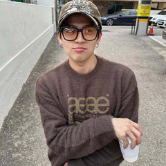 AEAE Minimal Logo Knit Sweater – Oversized Streetwear Pullover Collection