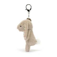 Jellycat Bag Charm Bashful Bunny Blossom Beige 17cm