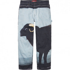 Supreme Ram Graphic Painter Pants - Blue / Black