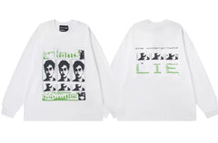 ERD "The Underground Life" Green Graphic Long Sleeve T-Shirt (White)