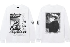 ERD Star & Photo Graphic Long Sleeve T-Shirt (White)