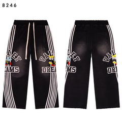 Vale Forever "Valley Dreams" Bee Stripe Graphic Drawstring Sweatpants (Washed Black)