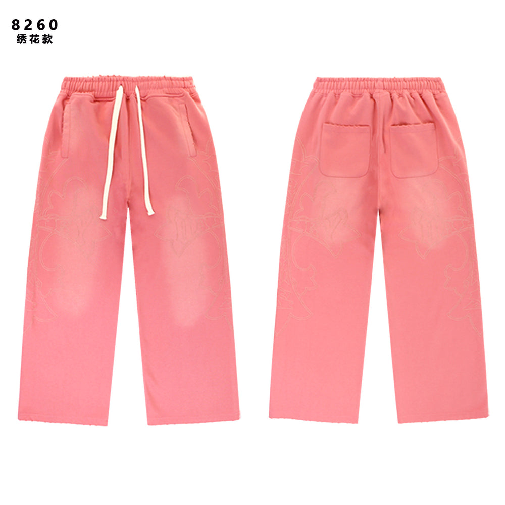 Vale Forever Cross Patch Graphic Drawstring Sweatpants (Pink)
