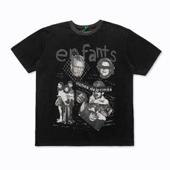 ERD Graphic Print Short Sleeve T-Shirt (Black)