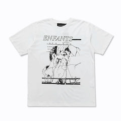 ERD Shaving Graphic Print Short Sleeve T-Shirt (White)