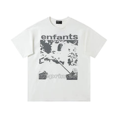 ERD Monochromatic Photo Graphic Short Sleeve T-Shirt (Off-White)