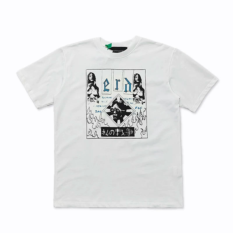 ERD Gothic Print Short Sleeve T-Shirt (White)