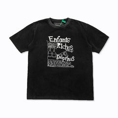 ERD Japanese Calligraphy Graphic Short Sleeve T-Shirt (Black)