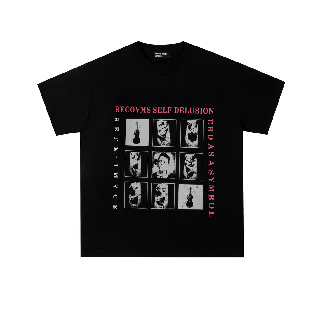 ERD Self-Delusion Grid Graphic Short Sleeve T-Shirt (Black)
