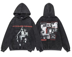 ERD French Graphic Pullover Hoodie (Washed Black)