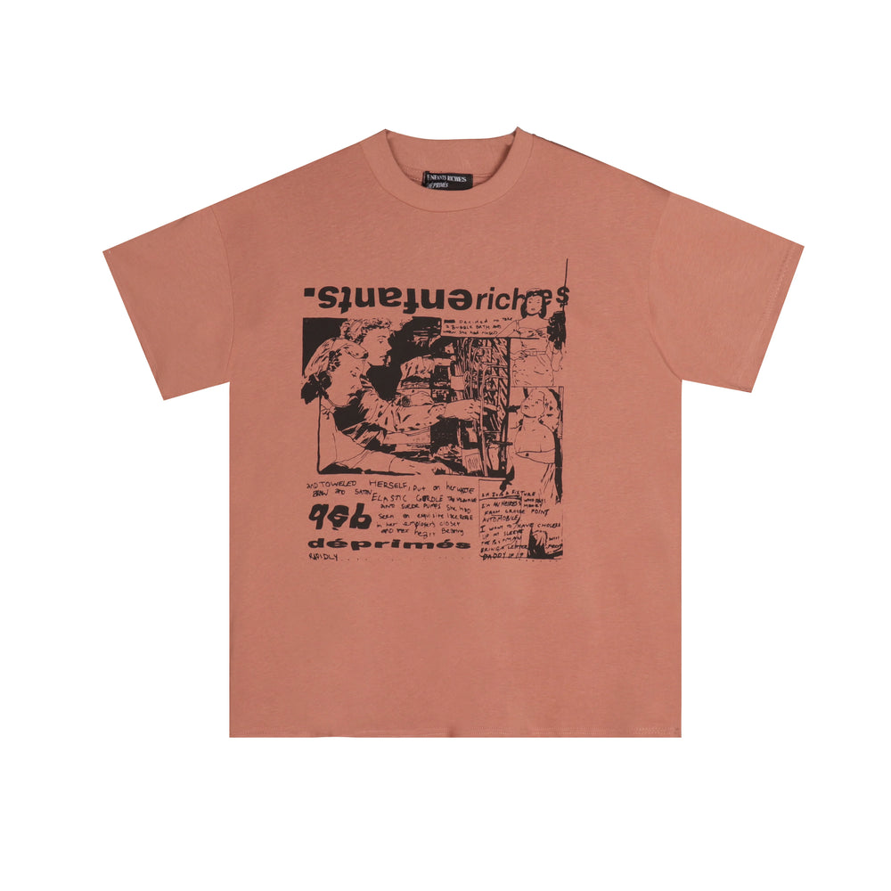 ERD Inverted Logo Collage Graphic Short Sleeve T-Shirt (Terracotta)