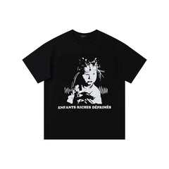 ERD Child Portrait Graphic Short Sleeve T-Shirt (Black)