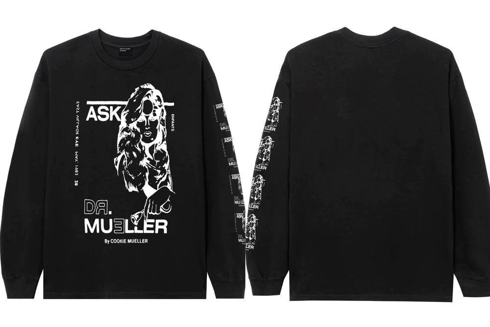 ERD "Ask Dr. Mueller" Graphic Long Sleeve T-Shirt (Black)