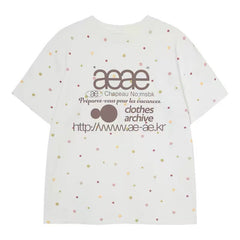 aeae Colorful Polka Dot Graphic T-Shirt | Korean Streetwear Apricot Tee