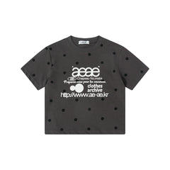 aeae Harajuku Style Colorful Polka Dot Graphic Tee | Y2K Apricot T-Shirt