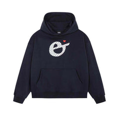 AEAE Heart Logo Hoodie – Navy Blue Casual Streetwear Pullover Sweatshirt