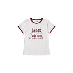 AEAE Contrast Trim Ringer Tee | Korean Streetwear Minimal Logo Print T-Shirt