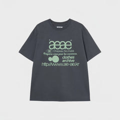 AEAE Logo Print Casual T-Shirt | Relaxed Fit Vintage Archive Inspired Tee