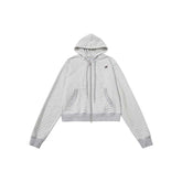 AEAE Striped Zip-Up Hooded Jacket – Light Grey Minimal Streetwear Hoodie