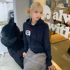 AEAE Heart Graphic Hoodie – Minimal Streetwear Casual Pullover Sweatshirt