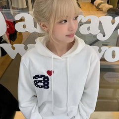 AEAE Heart Graphic Hoodie – Minimal Streetwear Casual Pullover Sweatshirt