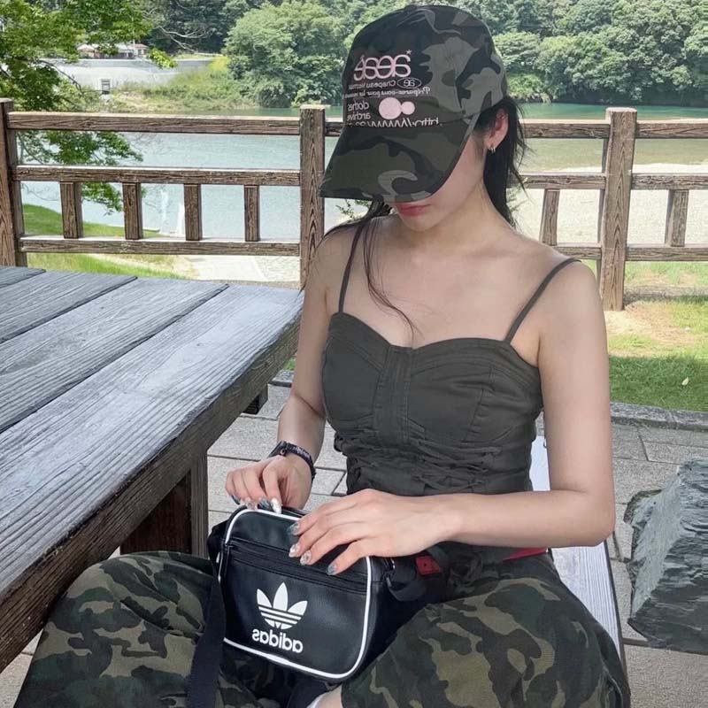 AEAE Camo Logo Baseball Cap | Korean Streetwear Embroidered Adjustable Hat