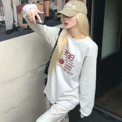 AEAE Vintage Logo Oversized Sweatshirt – Black Minimal Streetwear Graphic Pullover