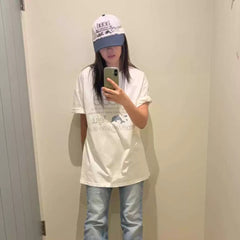 White Dolphin Graphic Oversized T-Shirt | Casual Streetwear Cotton Summer Tee