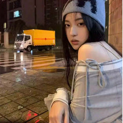 AEAE Pixel Cat Knit Beanie – Minimal Jacquard Winter Streetwear Hat