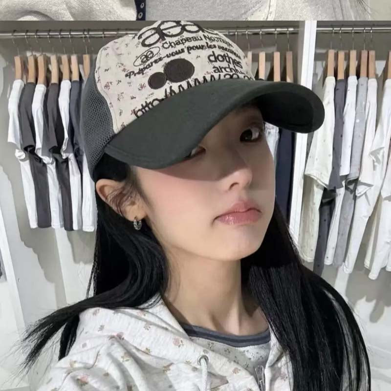 AEAE Embroidered Mesh Baseball Cap | Korean Streetwear Adjustable Casual Hat