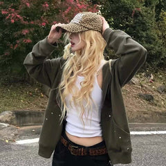 AEAE Leopard Print Baseball Cap – Vintage Streetwear Washed Cotton Adjustable Hat