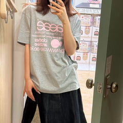 AEAE Korean Streetwear Graphic Oversized T-Shirt | Archive Logo Casual Tee