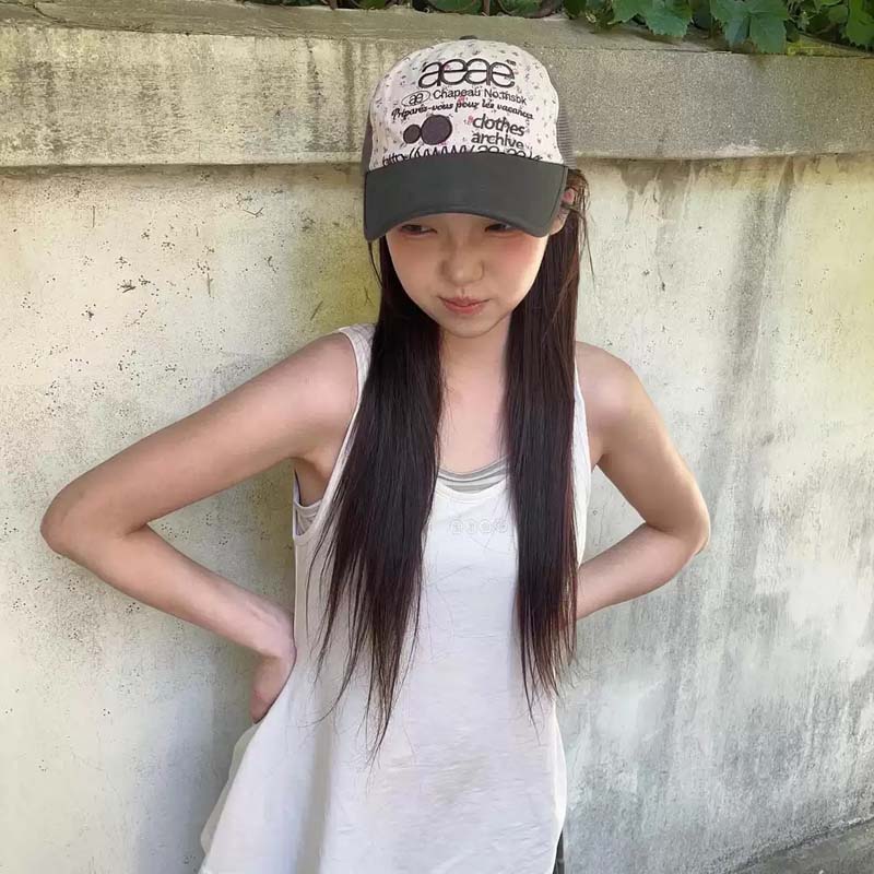 AEAE Embroidered Mesh Baseball Cap | Korean Streetwear Adjustable Casual Hat