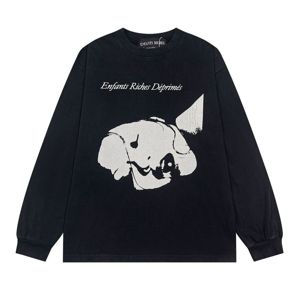 ERD Cursive Logo Graphic Long Sleeve T-Shirt (Black)