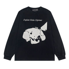 ERD Cursive Logo Graphic Long Sleeve T-Shirt (Black)