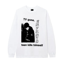 ERD Dark Graphic Long Sleeve T-Shirt White