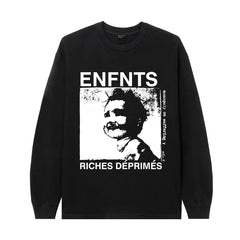 ERD Portrait Graphic Long Sleeve T-Shirt (Black)