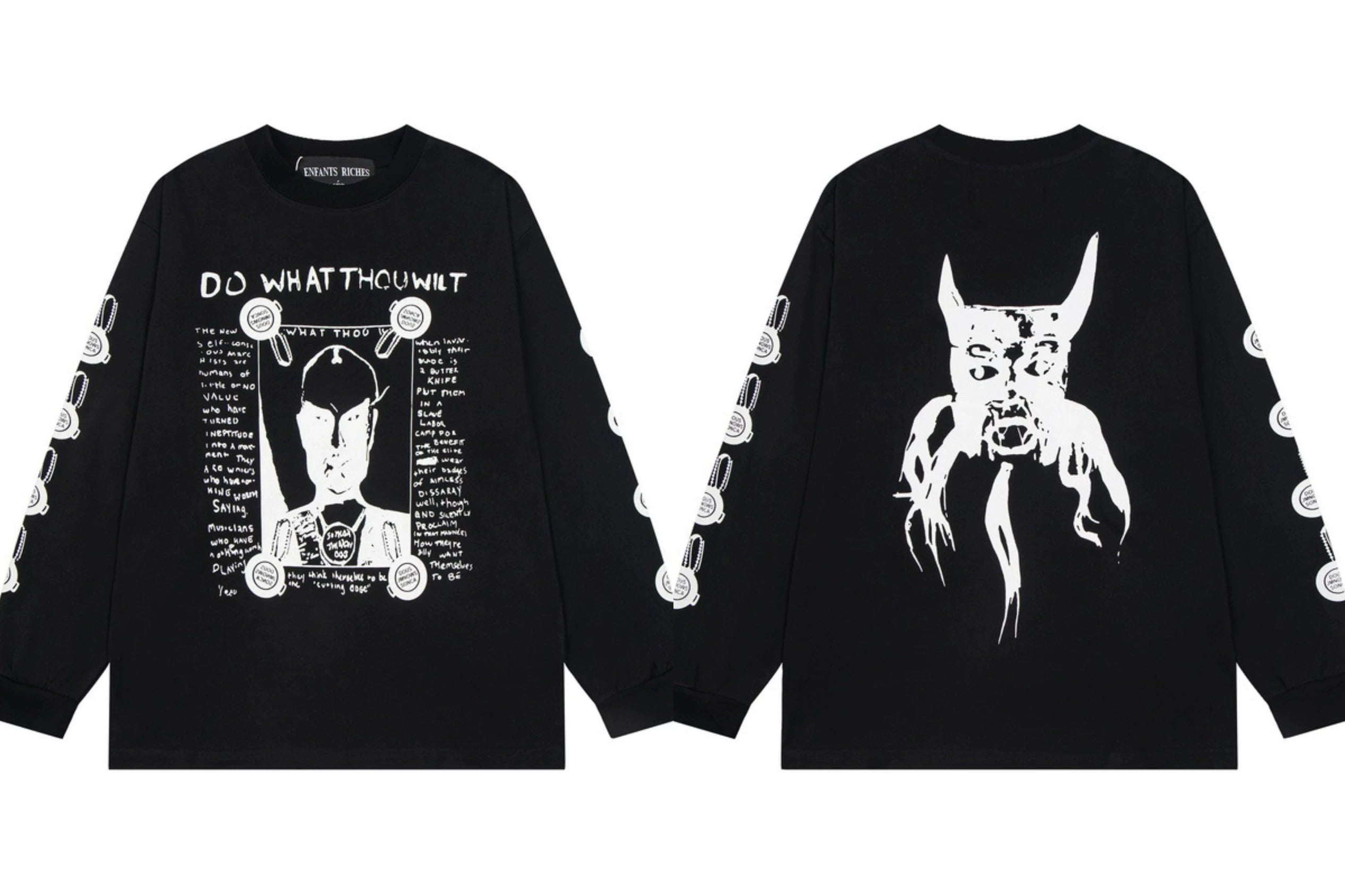 ERD "Do What Thou Wilt" Graphic Long Sleeve T-Shirt (Black)