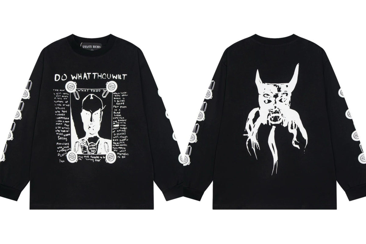 ERD "Do What Thou Wilt" Graphic Long Sleeve T-Shirt (Black)