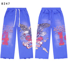 Vale Forever "Valley Dreams" Eagle Graphic Drawstring Sweatpants (Blue)