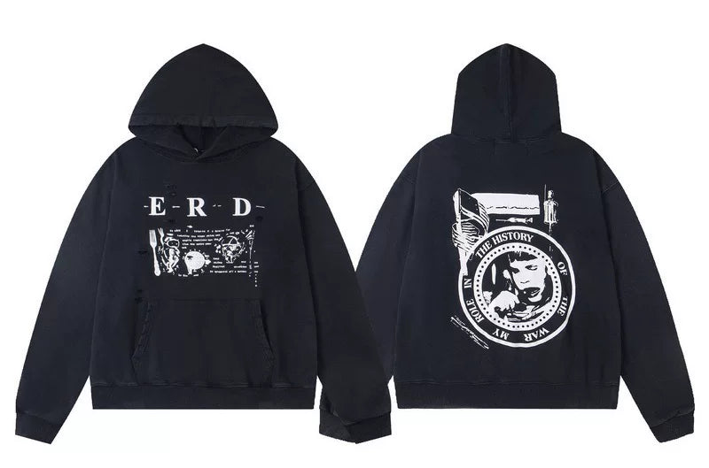 ERD Logo Graphic Pullover Hoodie (Washed Black)