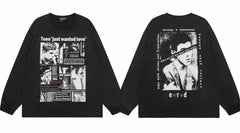 ERD "Just Wanted Love" Collage Graphic Long Sleeve T-Shirt (Black)