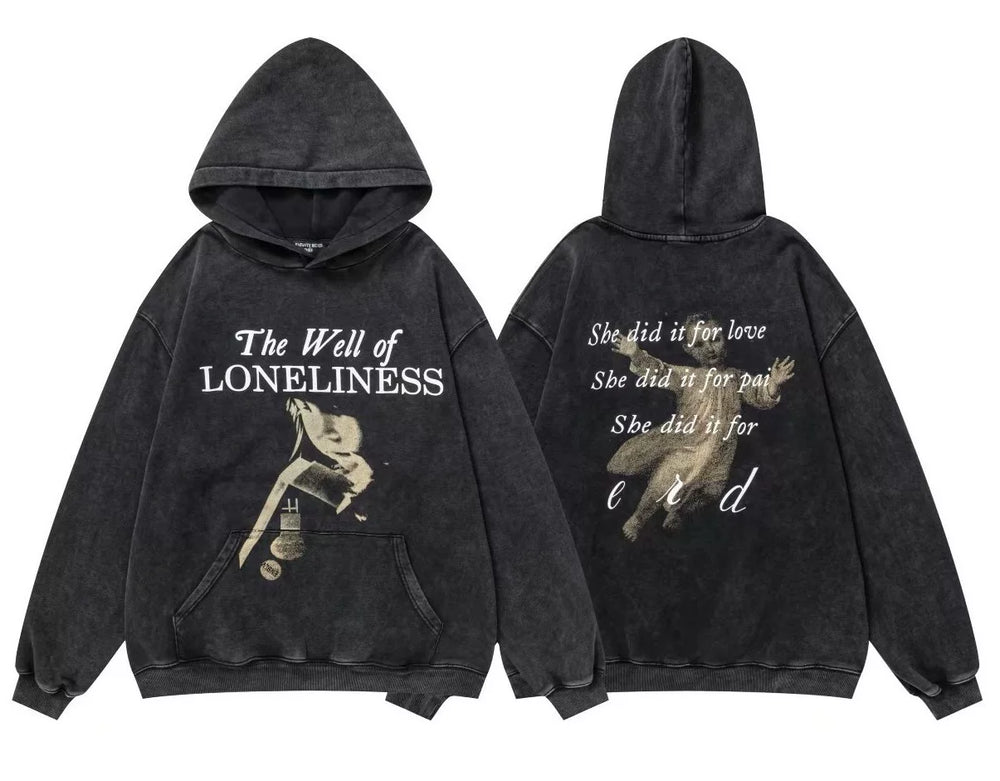 ERD "The Well of Loneliness" Graphic Pullover Hoodie (Washed Black)