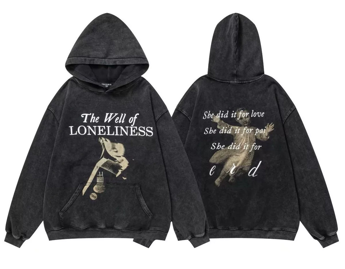 ERD "The Well of Loneliness" Graphic Pullover Hoodie (Washed Black)