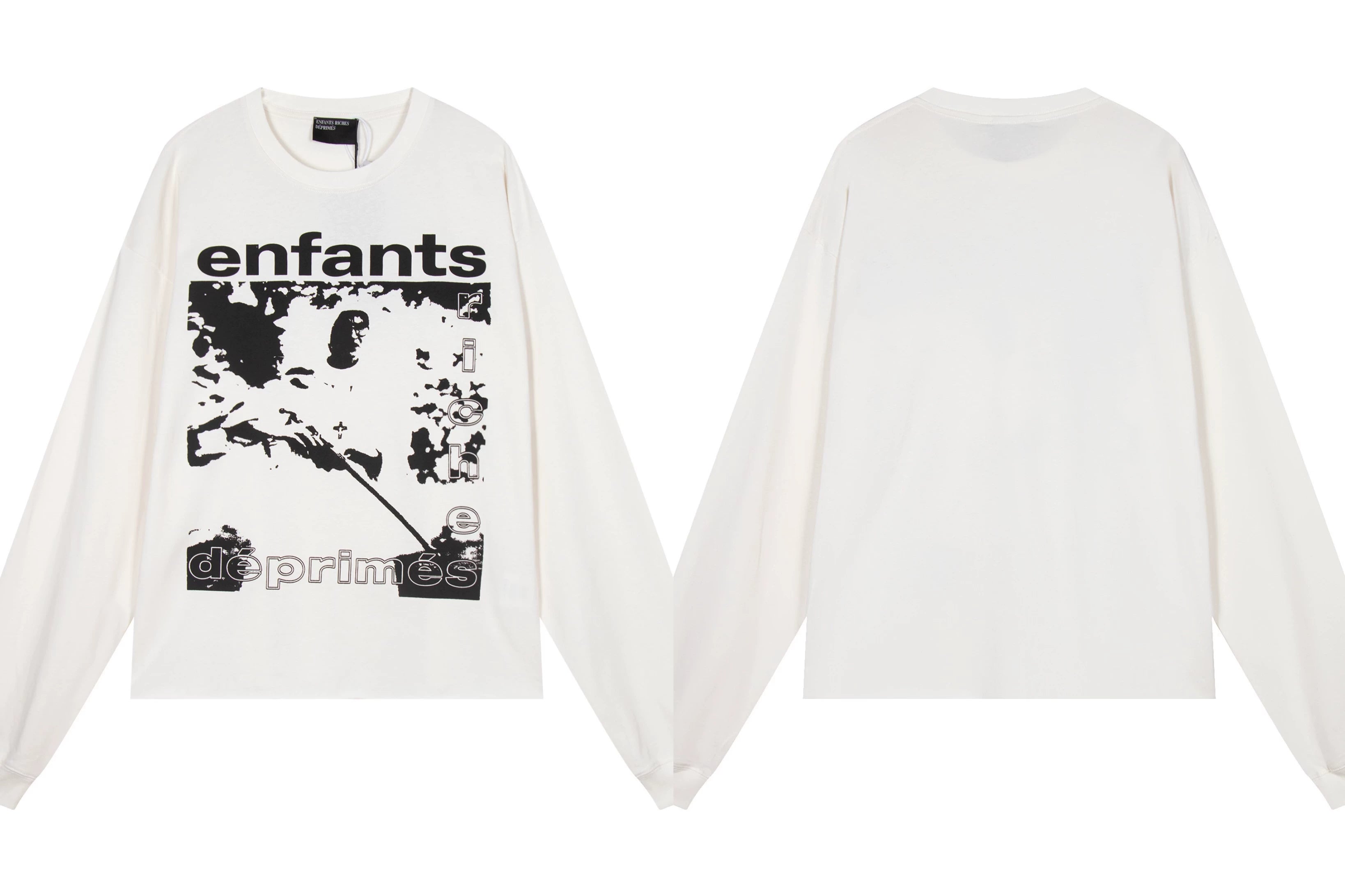 ERD Multi-Graphic Collage Long Sleeve T-Shirt (Off-White)
