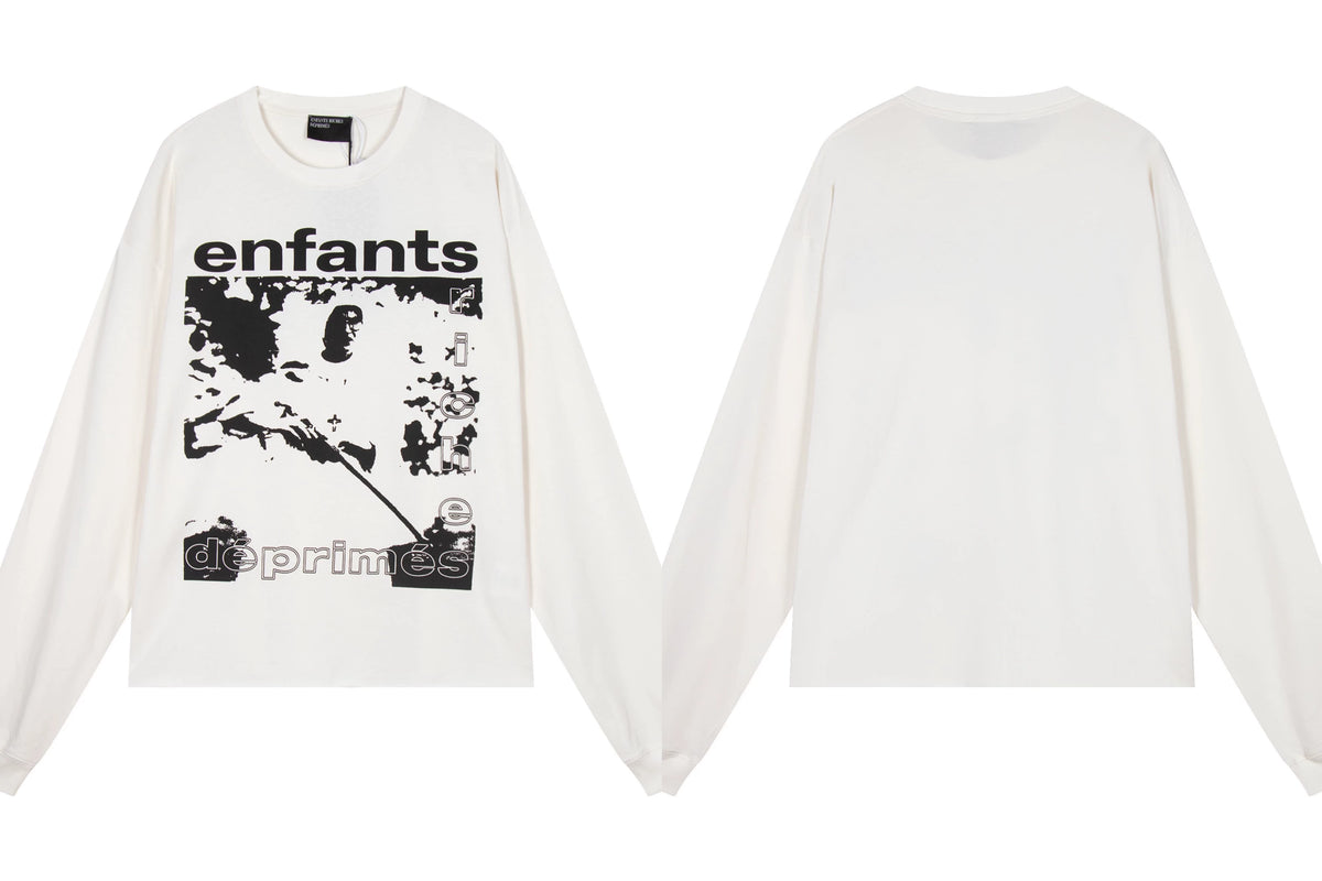 ERD Multi-Graphic Collage Long Sleeve T-Shirt (Off-White)
