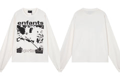 ERD Multi-Graphic Collage Long Sleeve T-Shirt (Off-White)